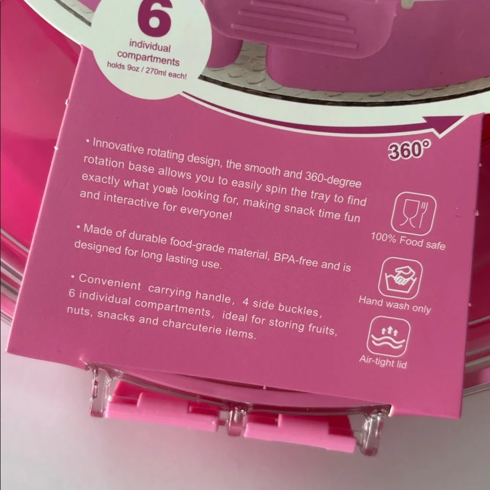 CWC Lazy Susan Snackel Box in Pink - Picture 6 of 11